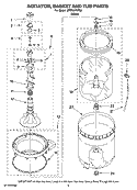 AGITATOR, BASKET AND TUB PARTS Diagram and Parts List for MTW5770TQ0  Whirlpool Washer