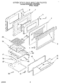 OVEN DOOR AND BROILER Diagram and Parts List for SF312PEWW1  Whirlpool Range