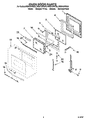OVEN DOOR PARTS Diagram and Parts List for RBS275PRB00  Whirlpool Wall Oven