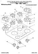 COOKTOP, BURNER AND GRATE Diagram and Parts List for KGCT365BAL4  KitchenAid Cooktop