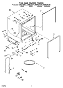 TUB AND FRAME PARTS Diagram and Parts List for KUDS01FLWH0  KitchenAid Dishwasher