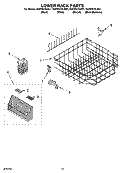 LOWER RACK PARTS Diagram and Parts List for KUDP01DLBS1  KitchenAid Dishwasher