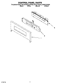 CONTROL PANEL PARTS Diagram and Parts List for KEBC277KBL03  KitchenAid Wall Oven