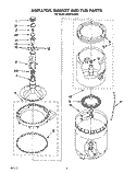 AGITATOR, BASKET AND TUB Diagram and Parts List for LBV5133AW0  Whirlpool Washer