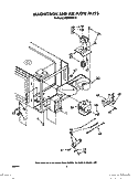 MAGNETRON AND AIR FLOW Diagram and Parts List for RM288PXV0  Whirlpool Microwave Oven Combo