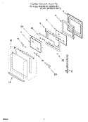 OVEN DOOR Diagram and Parts List for RBD276PDQ7  Whirlpool Wall Oven