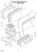 DOOR AND BROILER Diagram and Parts List for SF3000EYN2  Whirlpool Range
