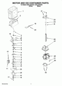 MOTOR AND ICE CONTAINER PARTS Diagram and Parts List for ED5LVAXVB01  Whirlpool Refrigerator