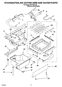 EVAPORATOR, ICE CUTTER GRID AND WATER PARTS Diagram and Parts List for KUIA15PLLS5  KitchenAid Ice Maker