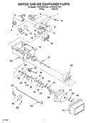 MOTOR AND ICE CONTAINER Diagram and Parts List for 4YGD25DCHW01  Whirlpool Refrigerator