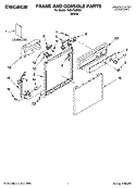 FRAME AND CONSOLE PARTS Diagram and Parts List for TUD4700MQ1  Estate Dishwasher