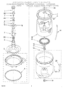 AGITATOR, BASKET AND TUB Diagram and Parts List for LLC7244AN0  Whirlpool Washer