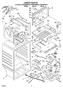 LINER Diagram and Parts List for KTRS19KKBT00  KitchenAid Refrigerator