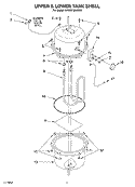 UPPER & LOWER TANK SHELL Diagram and Parts List for KHWS160JWH1  KitchenAid Miscellaneous