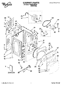 CABINET PARTS Diagram and Parts List for YWED6400SW0  Whirlpool Dryer