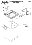 TOP AND CABINET PARTS Diagram and Parts List for ITW4200SQ0  Inglis Washer