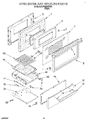 OVEN DOOR AND BROILER Diagram and Parts List for SF330PEWW5  Whirlpool Range