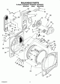 BULKHEAD PARTS Diagram and Parts List for WGD6400SG2  Whirlpool Dryer
