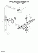 UPPER WASH AND RINSE PARTS Diagram and Parts List for DU1148XTPBB  Whirlpool Dishwasher