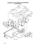 BURNER BOX, GAS VALVES, AND SWITCHES Diagram and Parts List for KGCT365TBL2  KitchenAid Cooktop