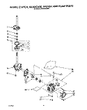 BRAKE, CLUTCH, GEARCASE, MOTOR & PUMP Diagram and Parts List for 6LA5400XWW1  Whirlpool Washer