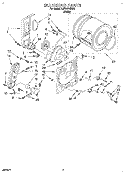BULKHEAD Diagram and Parts List for LGR2614BW2  Whirlpool Dryer