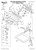 TOP AND CONSOLE PARTS Diagram and Parts List for GEQ8821LL1  Whirlpool Dryer