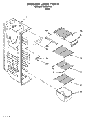 FREEZER LINER PARTS Diagram and Parts List for IS25CFXTQ01  Inglis Refrigerator