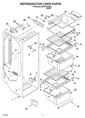 REFRIGERATOR LINER Diagram and Parts List for ED0GTKXKQ03  Whirlpool Refrigerator