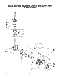 BRAKE, CLUTCH, GEARCASE, MOTOR AND PUMP Diagram and Parts List for LA6100XSW0  Whirlpool Washer