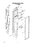 FREEZER DOOR Diagram and Parts List for 3XRA711  Whirlpool Refrigerator