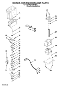 MOTOR AND ICE CONTAINER PARTS Diagram and Parts List for KSRY25CVMS01  KitchenAid Refrigerator