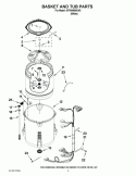 BASKET AND TUB PARTS Diagram and Parts List for WTW4950XW2  Whirlpool Washer