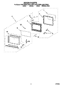 DOOR PARTS Diagram and Parts List for GH6177XPB3  Whirlpool Microwave