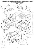 EVAPORATOR, ICE CUTTER GRID AND WATER PARTS Diagram and Parts List for KUIS18PNTB1  KitchenAid Ice Maker