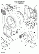 BULKHEAD PARTS Diagram and Parts List for WGD9300VU0  Whirlpool Dryer