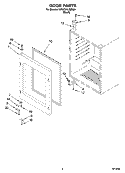 DOOR PARTS Diagram and Parts List for KUWO24LSBX00  KitchenAid Wine and Beverage Cooler