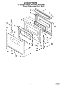 DOOR PARTS, MISCELLANEOUS PARTS Diagram and Parts List for GS440LEMB0  Whirlpool Range