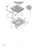 DISHRACK Diagram and Parts List for DU4000XB0  Whirlpool Dishwasher