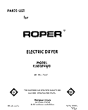 SECTION Diagram and Parts List for EL6050VW0  Roper Dryer