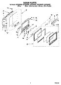 DOOR PARTS Diagram and Parts List for GH7208XRQ1  Whirlpool Microwave