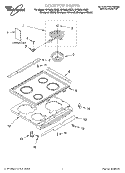COOKTOP, LITERATURE Diagram and Parts List for GY395LXGB3  Whirlpool Range