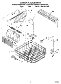 LOWER RACK PARTS Diagram and Parts List for GU2600XTPQ0  Whirlpool Dishwasher