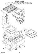 SHELF PARTS, OPTIONAL PARTS Diagram and Parts List for ET1LFKXKQ08  Whirlpool Refrigerator