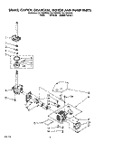 BRAKE, CLUTCH, GEARCASE, MOTOR & PUMP Diagram and Parts List for CA1752XWN0  Whirlpool Washer