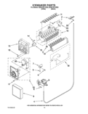ICEMAKER PARTS Diagram and Parts List for ED5KVEXVB06  Whirlpool Refrigerator