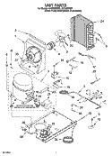 UNIT PARTS, OPTIONAL PARTS (NOT INCLUDED) Diagram and Parts List for GI1500PHB8  Whirlpool Ice Maker