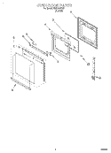 OVEN DOOR Diagram and Parts List for RBS240PDB1  Whirlpool Wall Oven