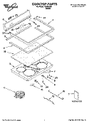 COOKTOP PARTS Diagram and Parts List for GJP84202  Whirlpool Range