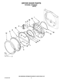 DRYER DOOR PARTS Diagram and Parts List for CET8000AQ0  Whirlpool Washer Dryer Combo